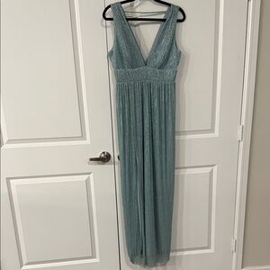dinner dress elegant Elegant High Slit Sleeveless Formal Evening Dress with V-Neck Pleating